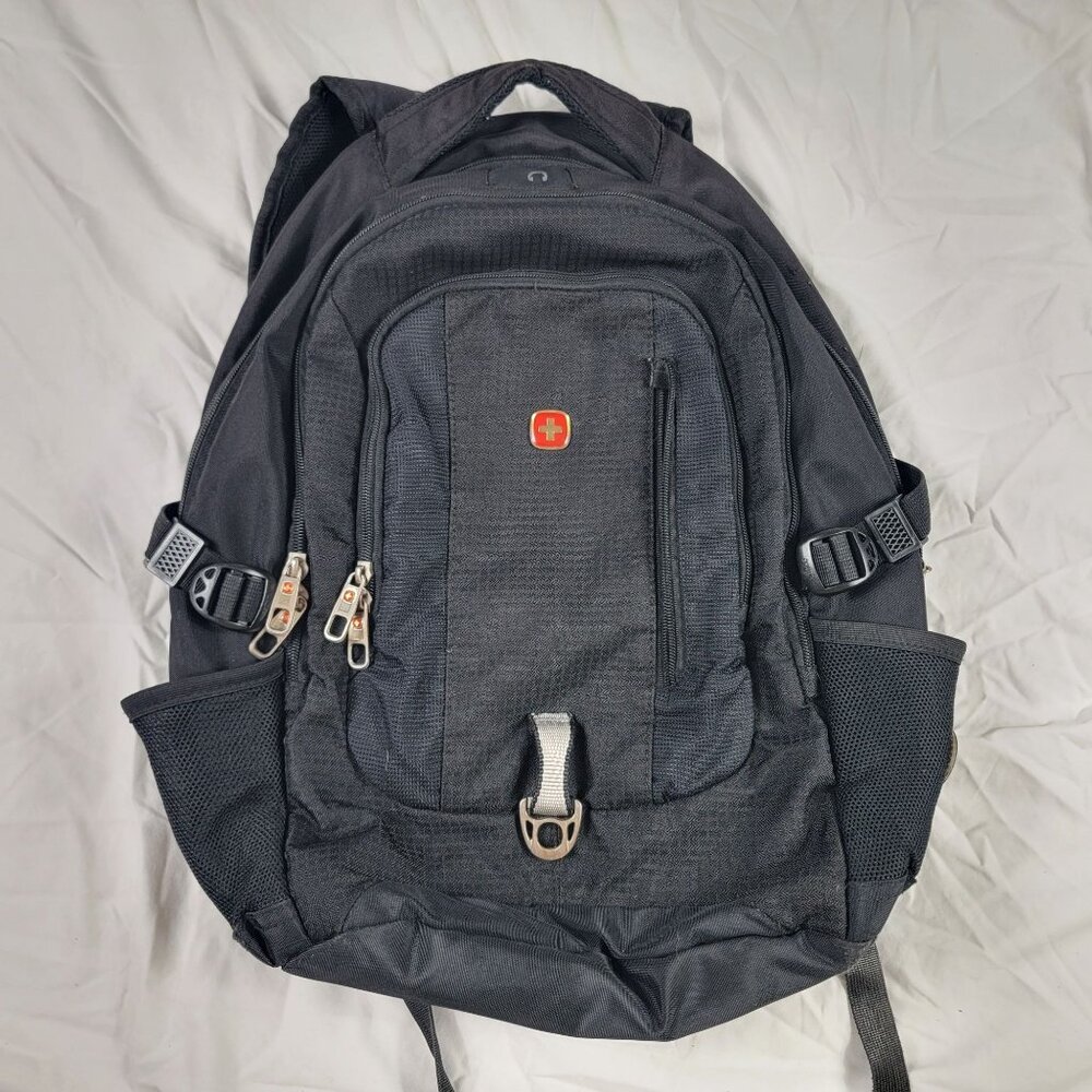 SwissGear 3101 Laptop Backpack Black Gray Travel Bag Casual School Outdoors